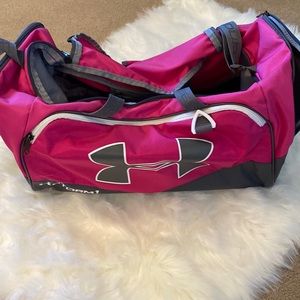 Pink Under Armour duffel bag